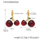 TXF420-Boucles d'oreilles cerise rouge vin Image3