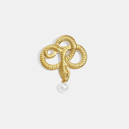 Broche en acier inoxydable doré, forme serpent (1 pièce), étanche 2