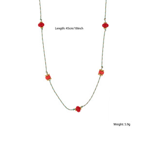 Collier Élégant Avec Pendentif En Perles Et Pierres Naturelles Pour Femme, 1 Pièce h5 