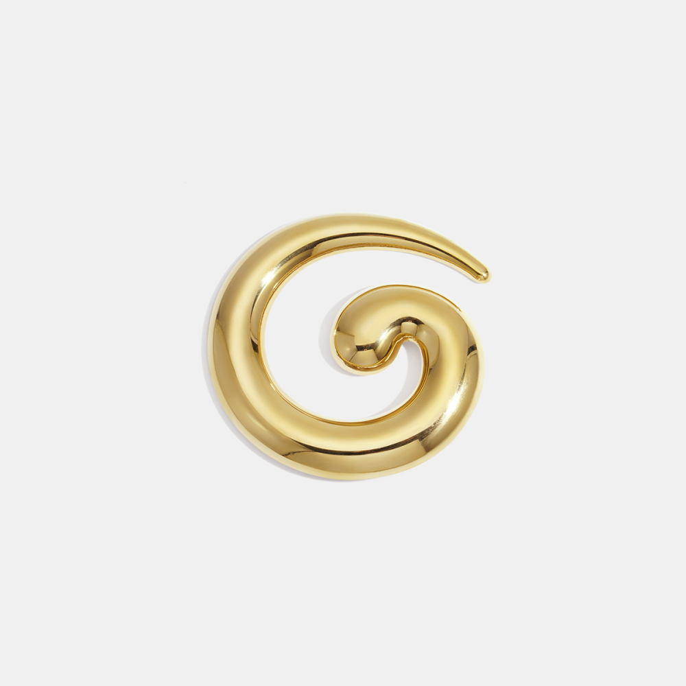 Broche En Acier Inoxydable Doré, Étanche, En Forme De Vortex (1 Pièce). Image3