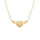 P1654-Collier cœur ailes d'ange en or 43+5 cm 