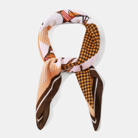 Bandana rétro en polyester à carreaux de cheval, 1 pièce 2
