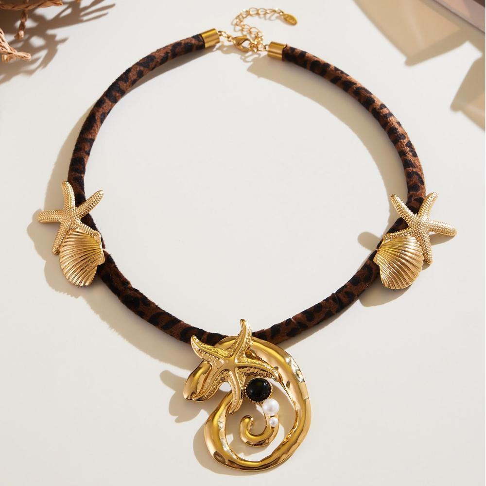 Collier Pendentif Femme En Acier Inoxydable Doré, Fil Tendance, Étanche (1 Pièce) Image6