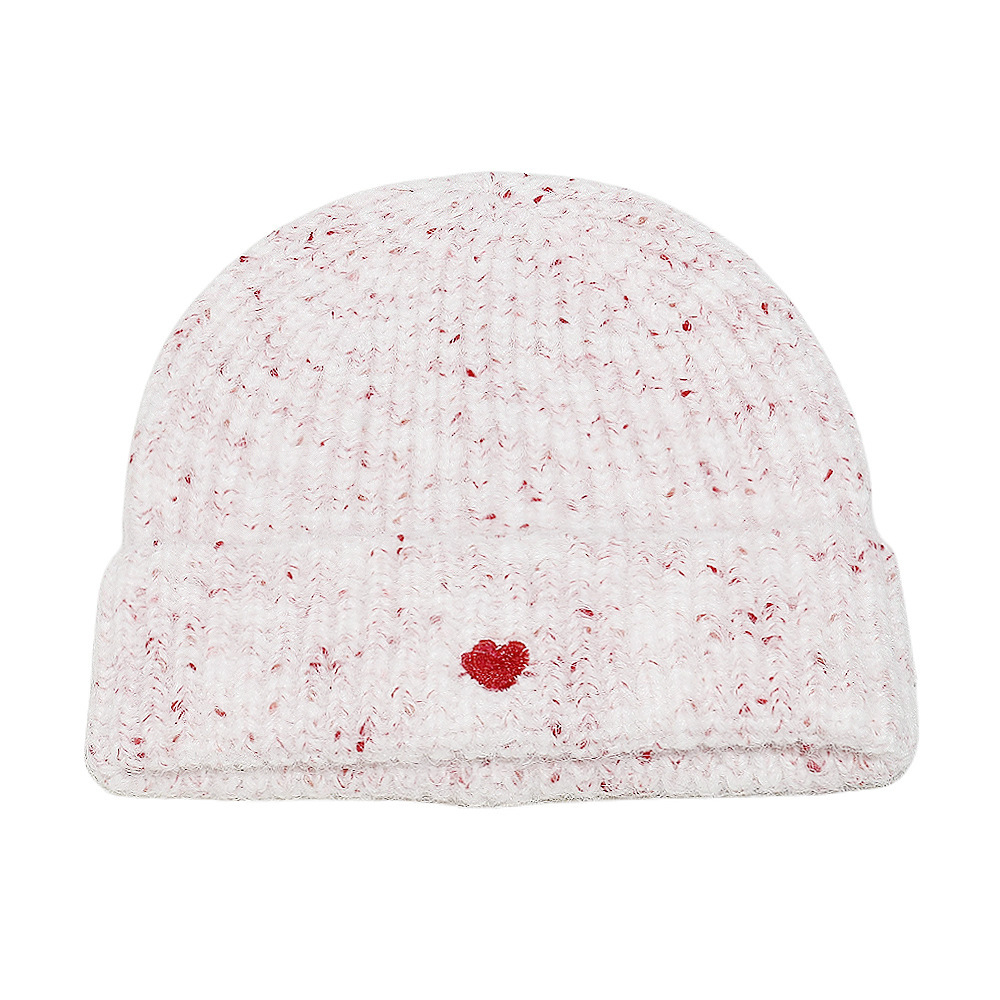 1 Bonnet Tricoté Mignon À Dégradé De Couleurs Et De Cœurs