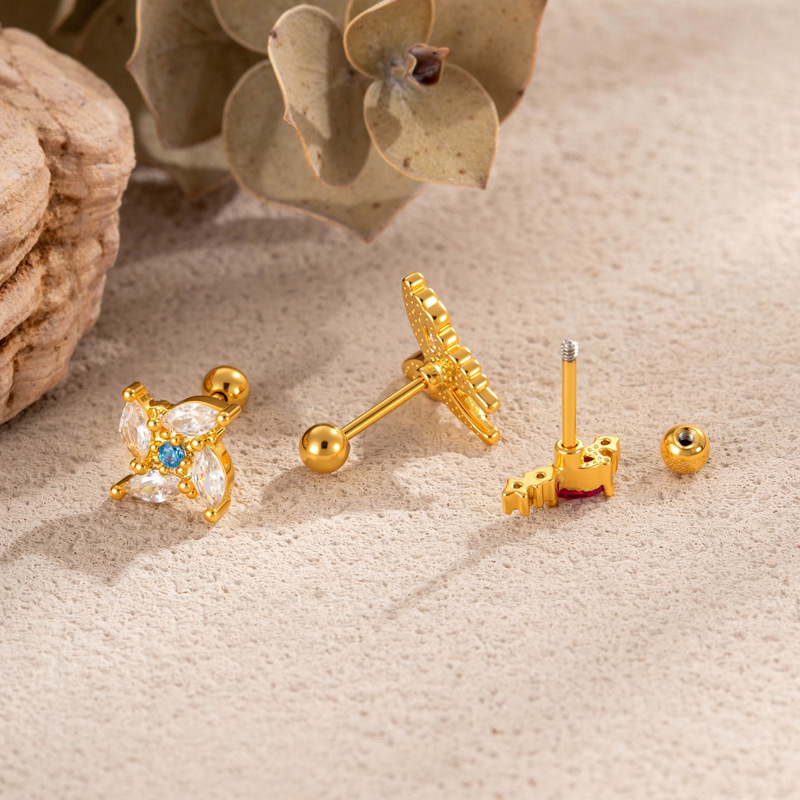 Boucles D'Oreilles Papillon En Cuivre Et Zircon Pour Femme (1 Pièce) Image3