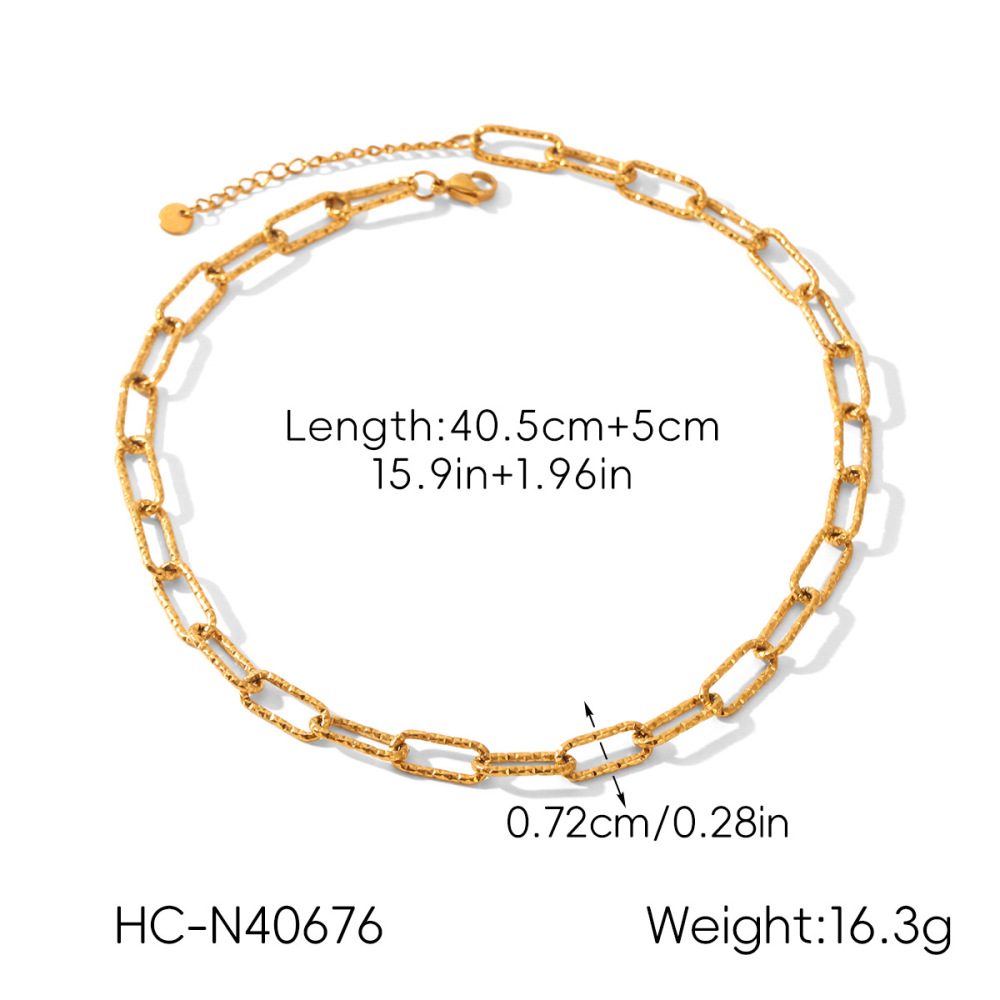 Ensemble Collier Classique En Acier Inoxydable Étanche Couleur Or Image2