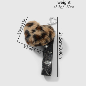 Porte-Clés En Peluche Léopard Rétro En Forme De Cœur (1 Pièce) h5 Image2
