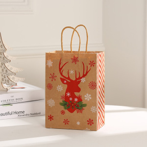 1 Sac D'Emballage De Fête En Papier Kraft De Noël h5 Image5