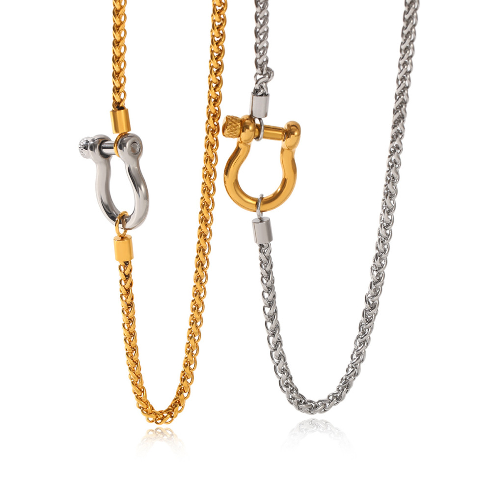 Collier À Maillons En Acier Inoxydable Étanches, Forme En U, Couleurs Assorties (1 Pièce) Image5