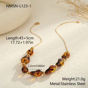 Collier Chaîne Femme En Acier Inoxydable Imperméable, Motif Plante De Forme Irrégulière (1 Pièce) h5