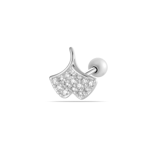 Boucles D'Oreilles Piercing Femme, 1 Pièce, Motif Ailes De Feuilles Polies, Couleur Cuivre Doré, Zircon. h5 