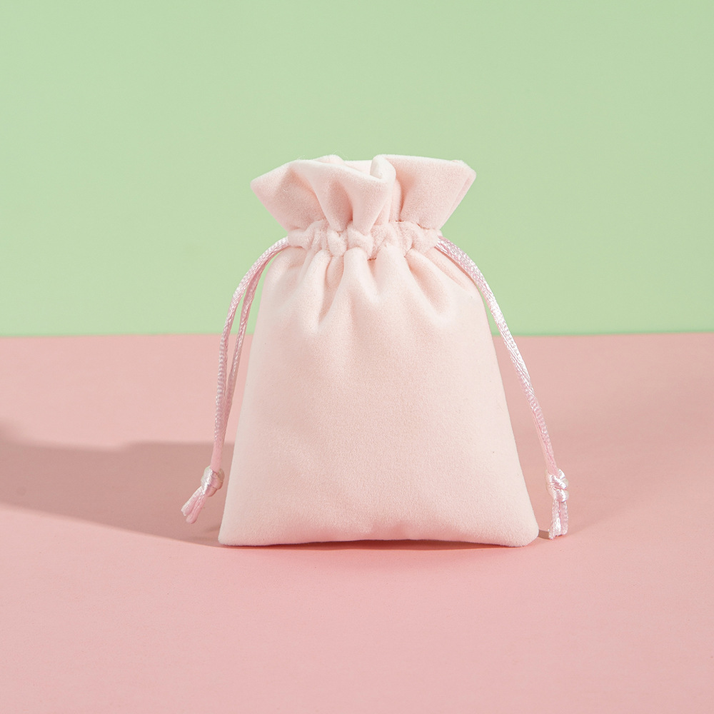Pochette À Bijoux En Flanelle Douce Unie Avec Cordon De Serrage (1 Pièce) 