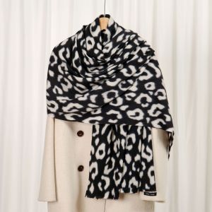 Écharpe D'Hiver Femme À Imprimé Léopard Rétro (1 Pièce) h5 