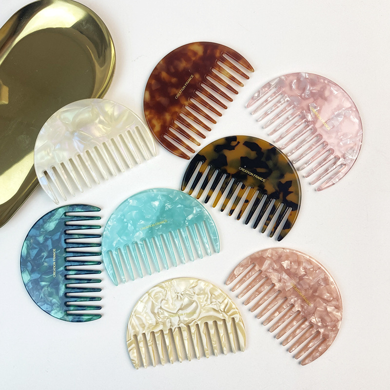 Brosse À Cheveux Vintage En Acétate Coloré (1 Pièce) Image3