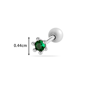 Boucles D'Oreilles Piercing Femme, 1 Pièce, En Forme De Fleur, Avec Zircon Vert, Couleur Cuivre Et Or. h5 Image2