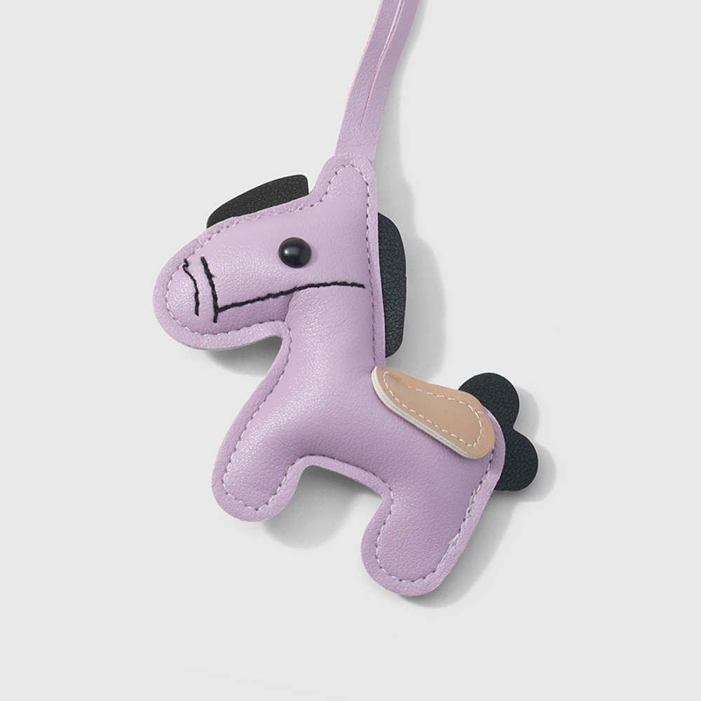 1 Breloque Pour Sac À Main Femme En Cuir Uni, Motif Petit Poney Image9