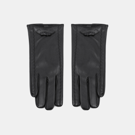 1 paire de gants pour femmes en PU avec nœud papillon uni