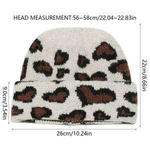 Bonnet Tricoté Rétro Imprimé Léopard (1 Pièce) h5 Image5