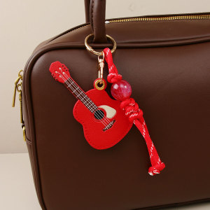 1 Mini Porte-Clés Guitare Créatif En Pu Pour Femme h5