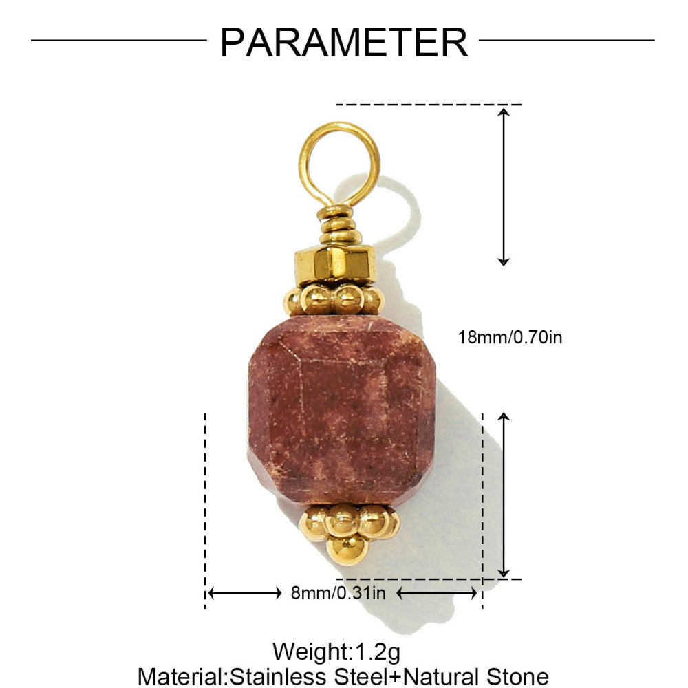 Pendentifs Pour Femmes En Pierres Naturelles De Forme Irrégulière Classique Et Couleur Or Image2