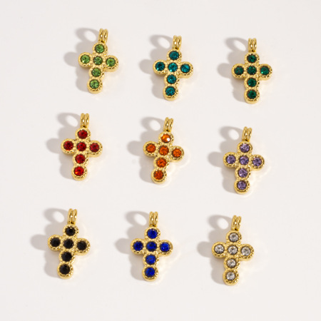 Pendentif croix simple en acier inoxydable étanche pour femme, à faire soi-même (1 pièce)