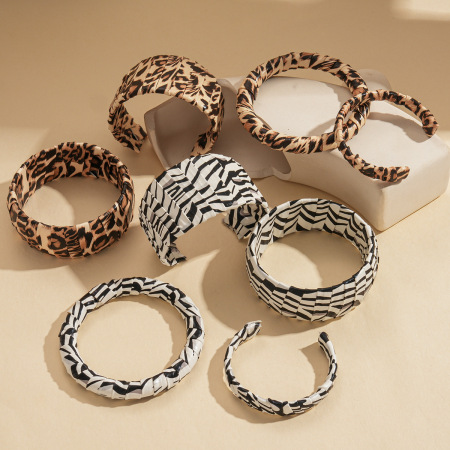 Bracelet en fer imprimé zèbre et léopard (1 pièce) 2