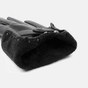 1 Paire De Gants Pour Femmes En Pu Ajouré, Couleur Unie, Style Punk h5 Image3