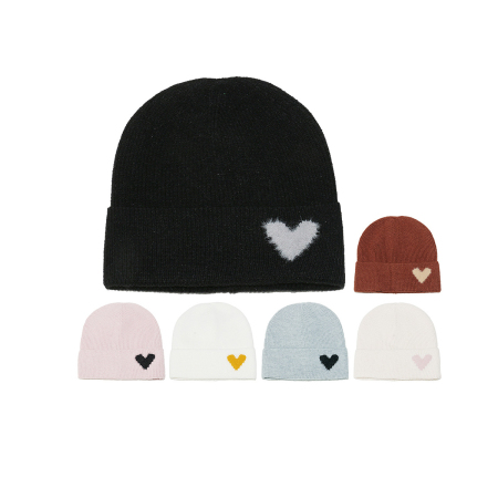 Bonnet tricoté en forme de cœur (1 pièce)