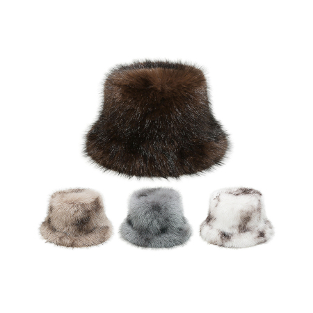 Chapeau de pêcheur rétro en peluche à dégradé de couleurs (1 pièce)