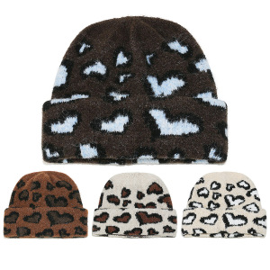 Bonnet Tricoté Rétro Imprimé Léopard (1 Pièce) h5 Image4