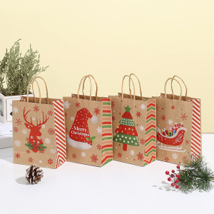 1 Sac D'Emballage De Fête En Papier Kraft De Noël h5 Image4