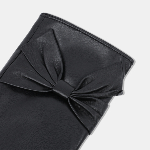 1 Paire De Gants Pour Femmes En Pu Avec Nœud Papillon h5 Image3