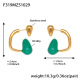 F319 - Boucles d'oreilles goutte dorées et vertes Image2