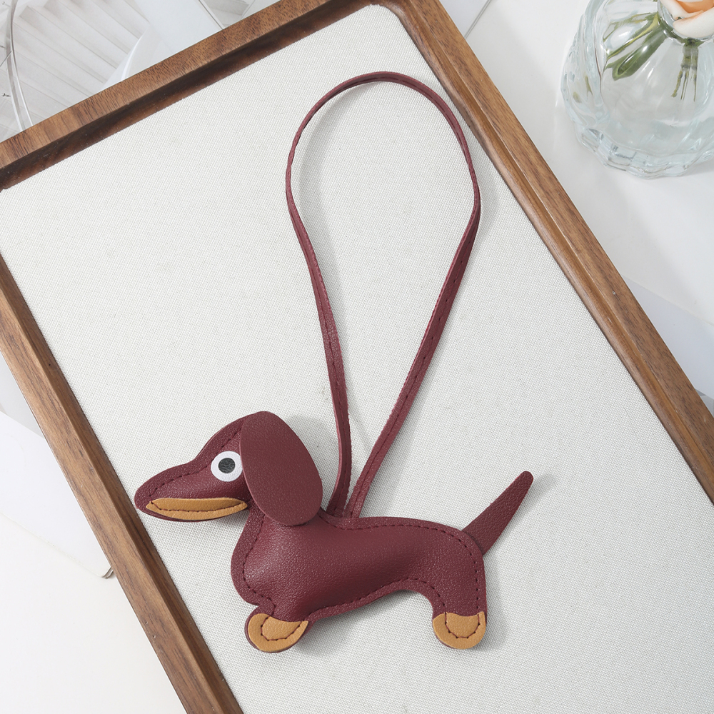 1 Breloque De Sac En Cuir Pour Femme, Motif Chiot Rétro Image8