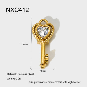 Pendentif Diy En Acier Inoxydable Étanche, Couleur Or, Avec Zircon (1 Pièce) h5 