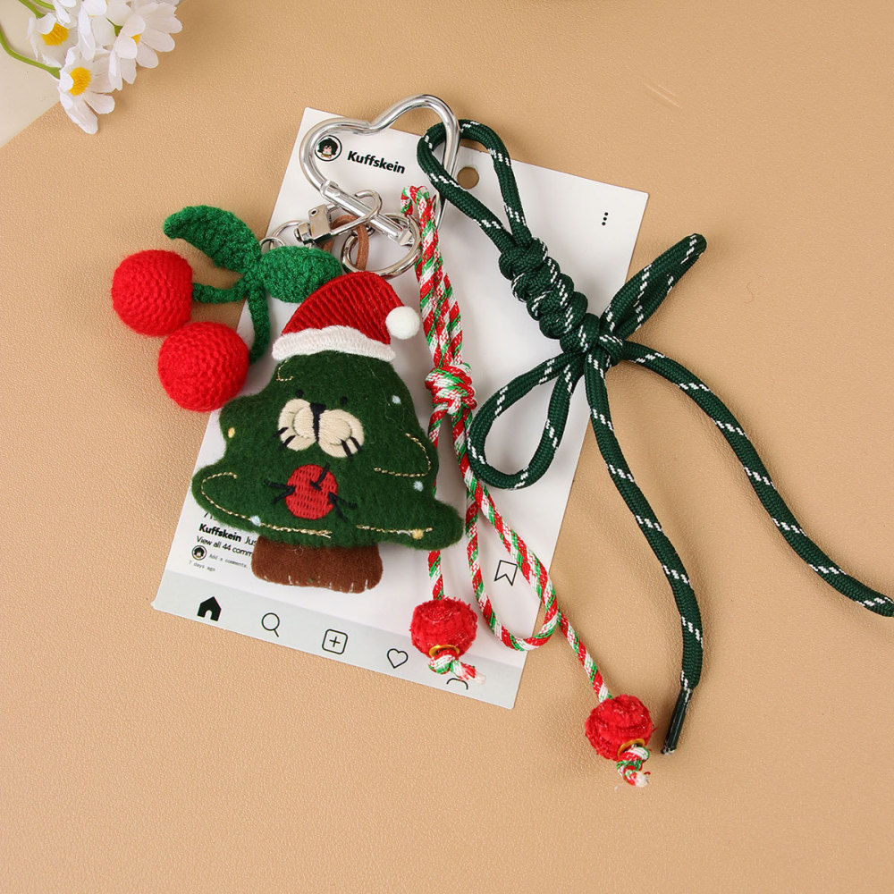 1 Breloque De Sac Romantique Et Mignonne En Forme De Cerises Pour Femme, Idéale Pour Noël Image4