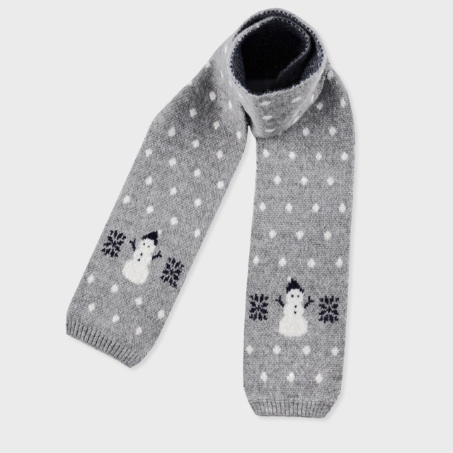 Écharpe D'Hiver Pour Femme En Laine Double Face À Motif Bonhommes De Neige (1 Pièce)