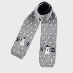 Écharpe D'Hiver Pour Femme En Laine Double Face À Motif Bonhommes De Neige (1 Pièce) h5