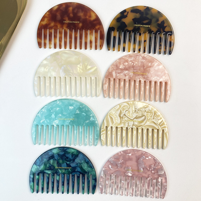 Brosse À Cheveux Vintage En Acétate Coloré (1 Pièce) Image2
