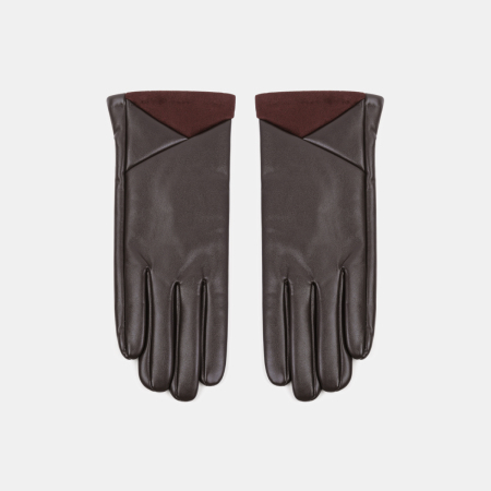 1 paire de gants pour femmes en PU de couleur unie