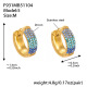 Boucles d'oreilles en zircon bleu F931-5 - Taille moyenne Image14