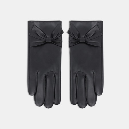 1 paire de gants pour femmes en PU avec nœud papillon