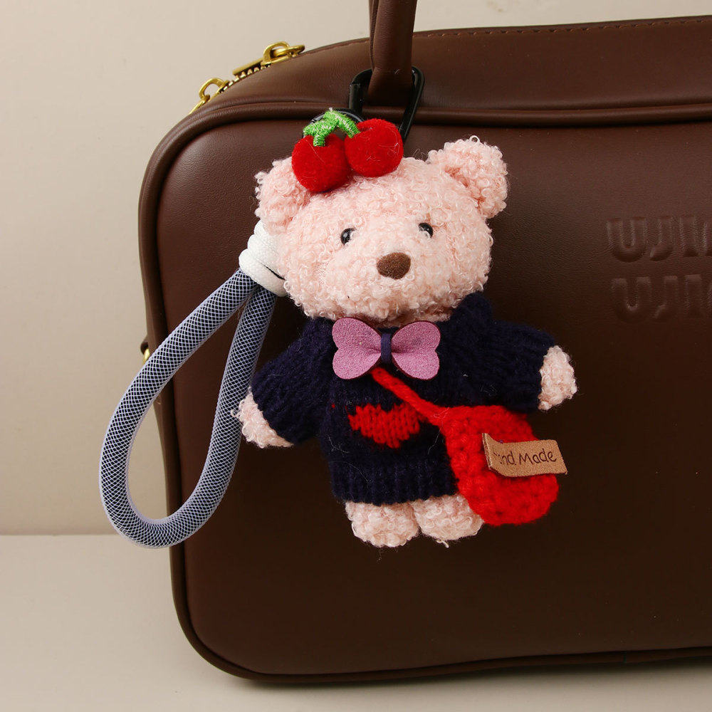 1 Pièce - Pull De Noël Mignon, Écharpe Et Peluche Ours En Peluche - Porte-Clés Pour Sac Femme Image3