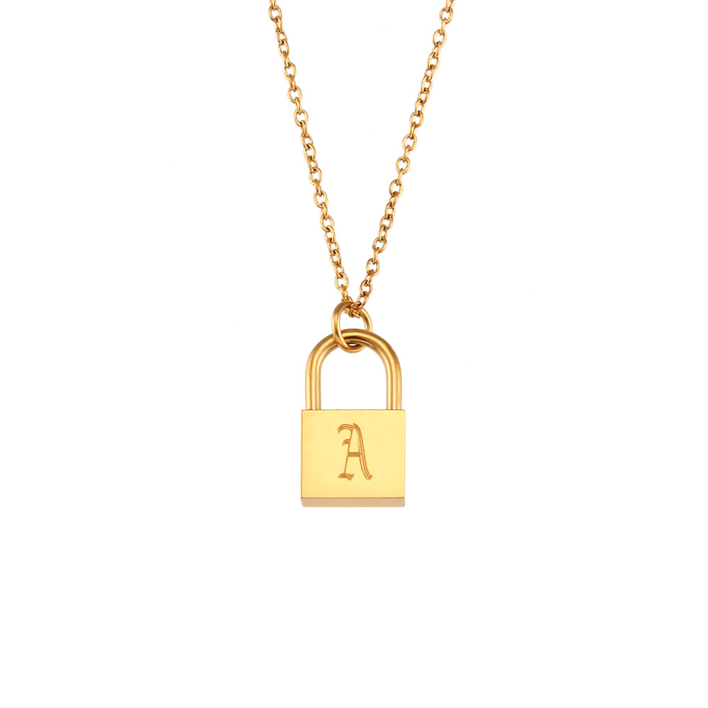 Collier Pendentif Femme Étanche En Acier Inoxydable Avec Fermoir À Lettres (1 Pièce) 