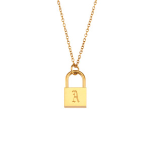 Collier Pendentif Femme Étanche En Acier Inoxydable Avec Fermoir À Lettres (1 Pièce) h5 