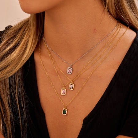 Boucles d'oreilles pendantes rectangulaires en acier inoxydable imperméable, couleur assortie, pour femme (1 pièce). 2