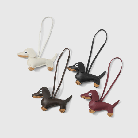 1 breloque de sac en cuir pour femme, motif chiot rétro