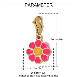 Pendentifs Femme En Acier Titane, Série Polychrome, À Faire Soi-Même, Avec Fermoir Mousqueton Et Couleur Or h5 Image2