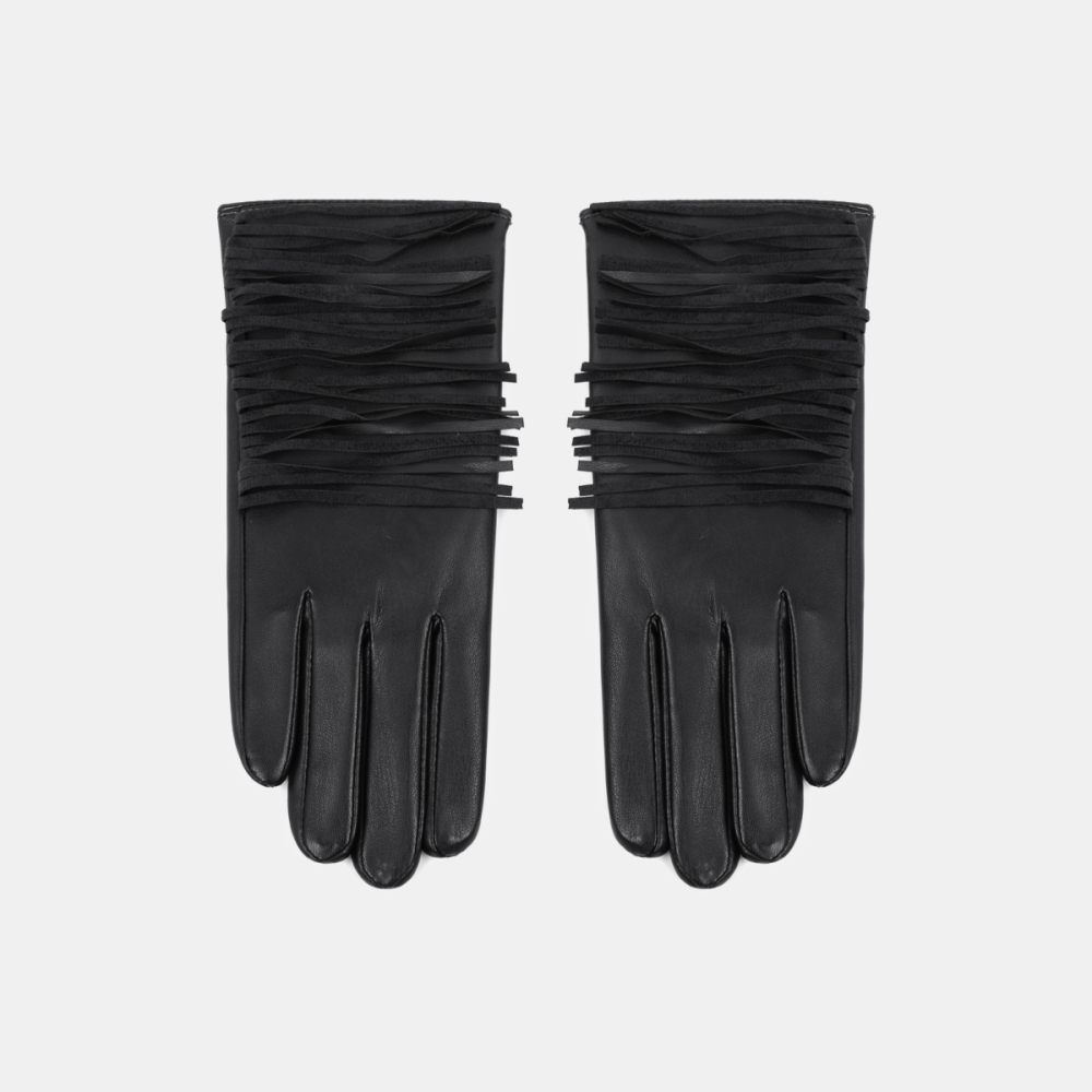 1 Paire De Gants Pour Femmes En Pu À Franges Style Punk Image2