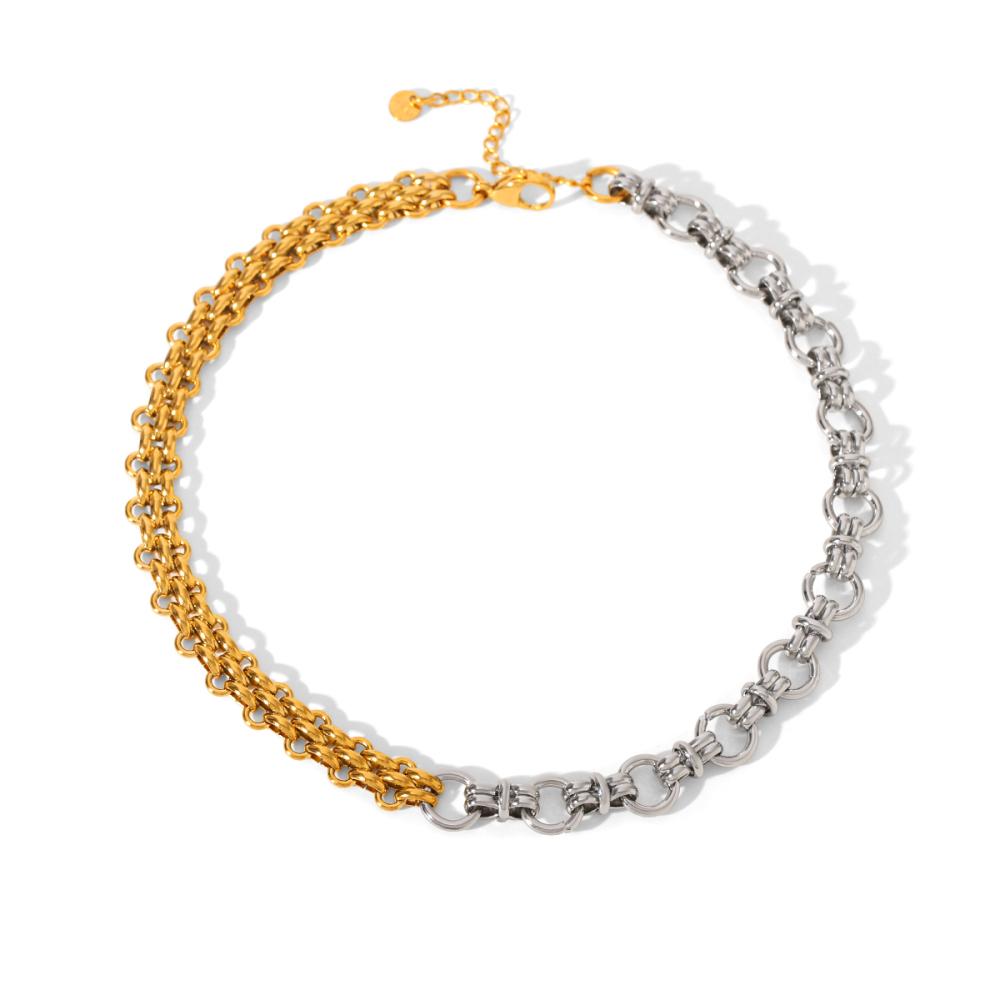 Collier À Chaîne Étanche En Acier Inoxydable De Couleurs Assorties (1 Pièce)
